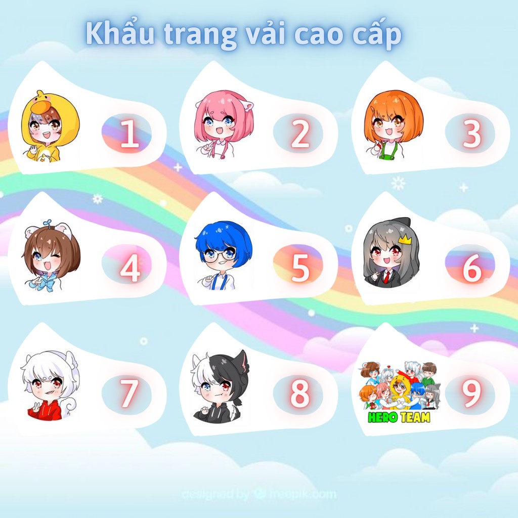 1 chiếc khẩu trang vải Hero Team