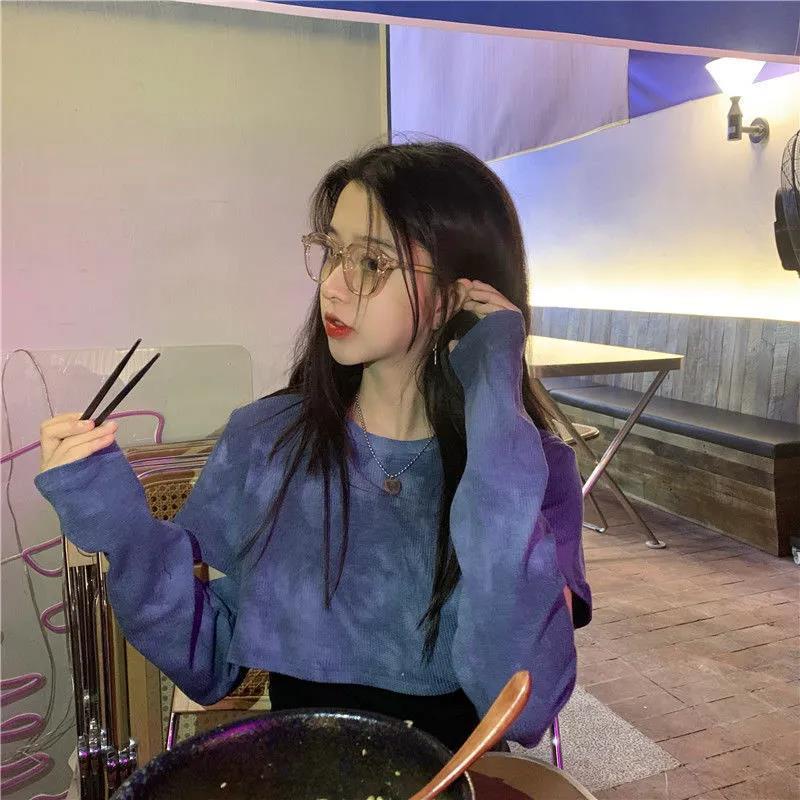 IELGYÁo Hai Dây Ngắn Eo Cao Màu Nhuộm Phong Cách Harajuku Đường Phố Mới Cho Nữ