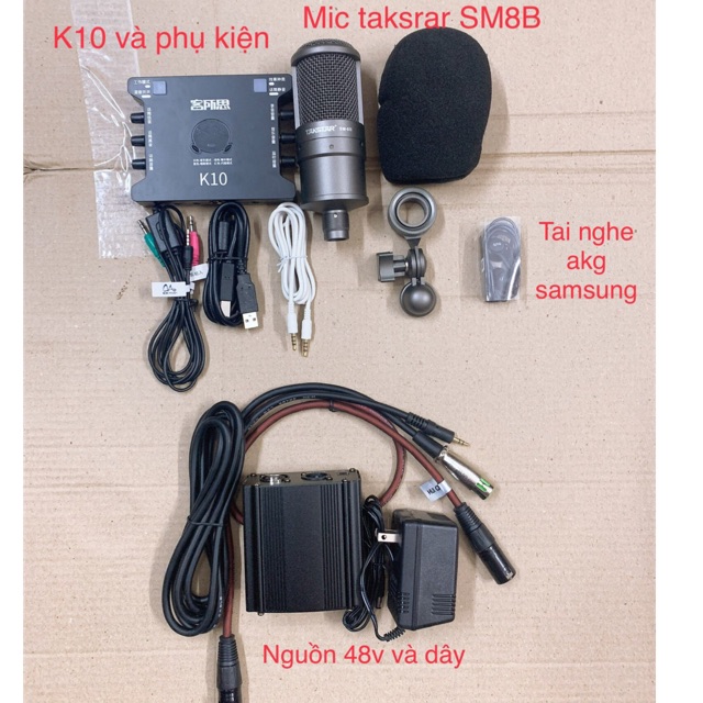 Combo thu âm Sm8B sound k10 kèm phụ kiện