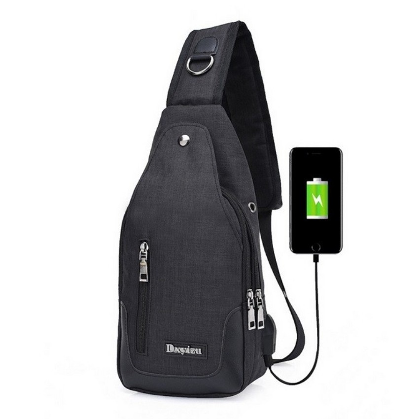 Túi đeo chéo nam cao cấp tích hợp cổng sạc USB  208211 [SKM] #2