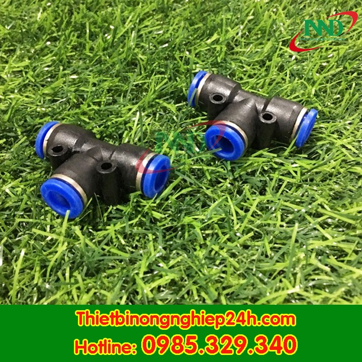 T nối nhanh PE Phi 8 | T nối nhanh lắp ống phun sương LPDE 8mm