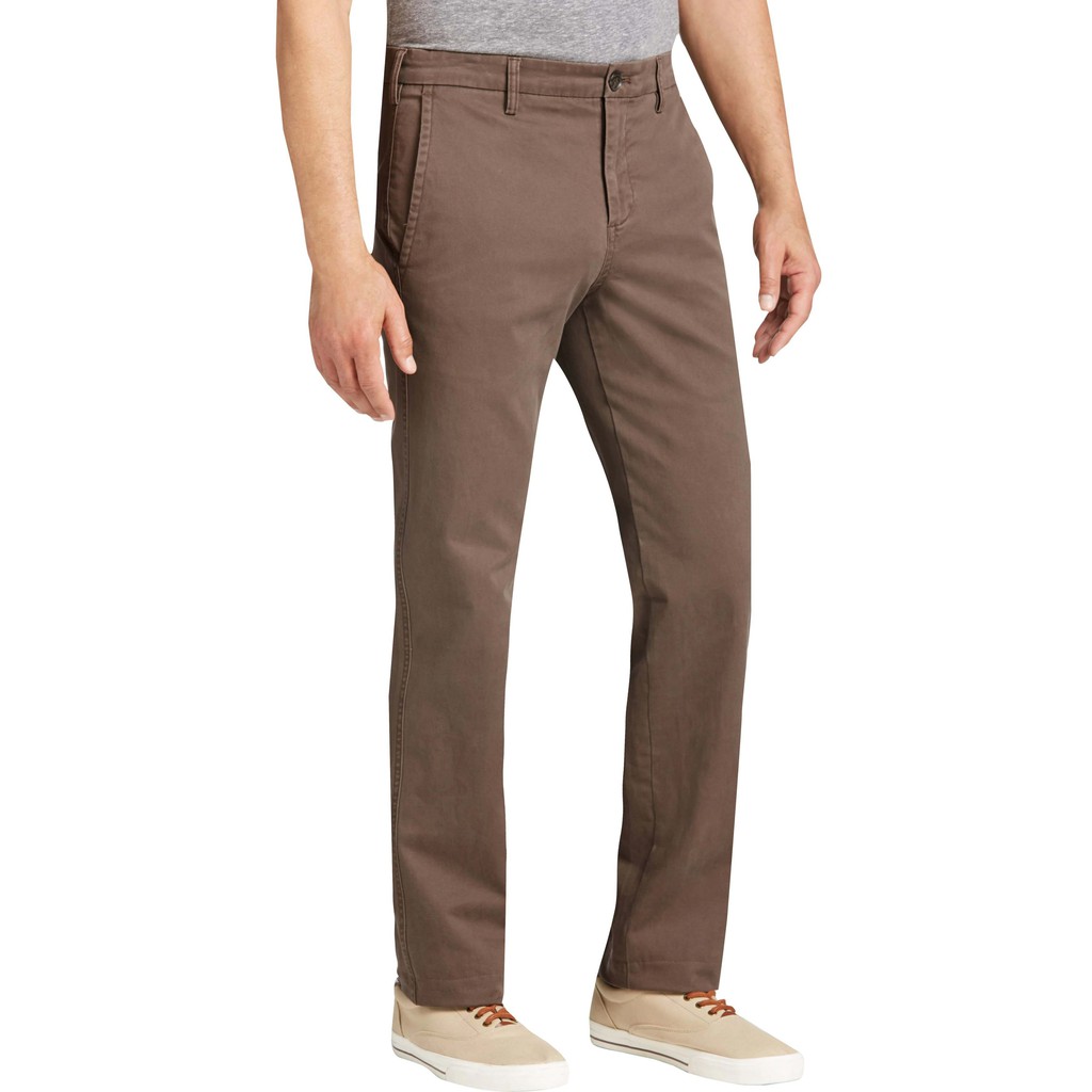 JOSEPH ABBOUD - QUẦN KAKI NAM SLIM FIT MÀU NÂU XÁM ĐẬM