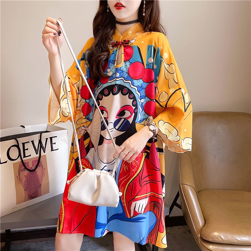Đầm Thun Sweater Có Mũ Trùm Cỡ Lớn In Hoạt Hình Thời Trang Mùa Hè 2020 Cho Bé Gái