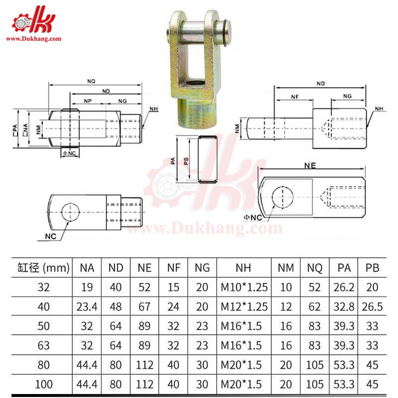 Đầu Y xi lanh hơi SC