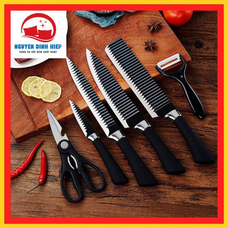 Bộ dao Nhật 6 món cao cấp công nghệ Nhật Asakh chống gỉ set chống ăn mòn MiibooShi 63830991731