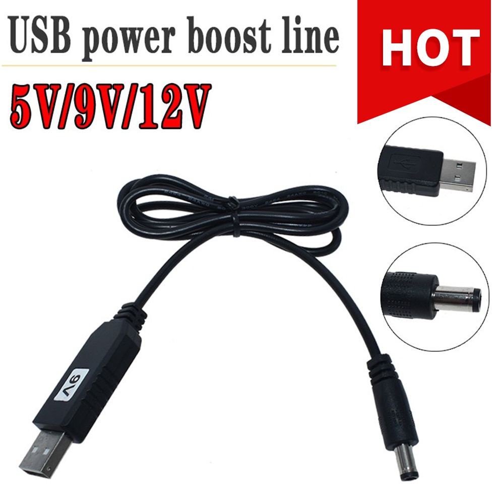 Dây cáp chuyển đổi nguồn tăng áp USB UP DC 5V sang DC 5V 9V 12V 2.1x5.5mm