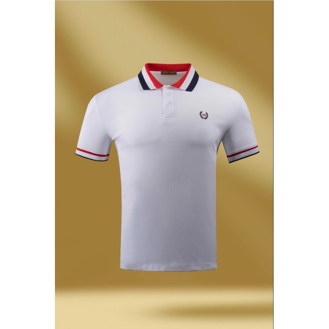 ÁO POLO NAM ADAM STORE TRẮNG PHA CỔ KẺ XANH ĐỎ AP106