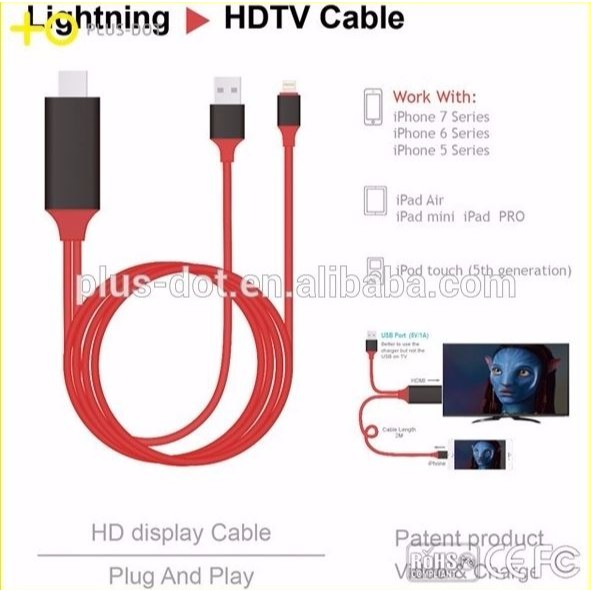 Cáp kết nối HDMI cho iPhone, iPad (lightning to HDTV Cable)- không dùng personal hospot