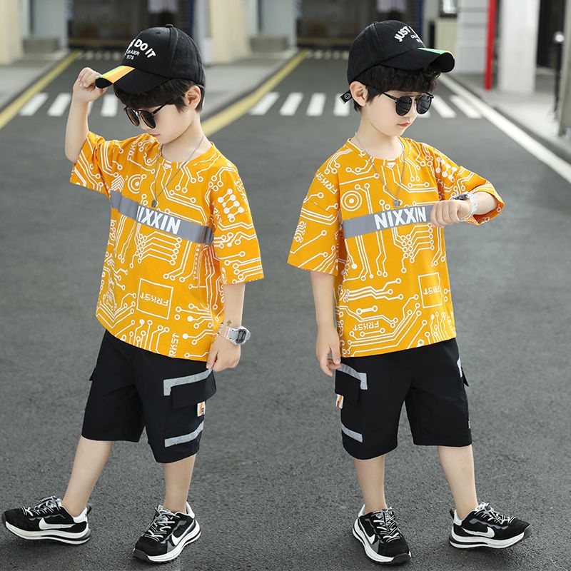 Bộ Đồ Thể Thao 2 Món Áo Thun + Quần Dài Thời Trang Mùa Hè 2022 Cho Bé Trai 4 5 6 8 10 12 Tuổi