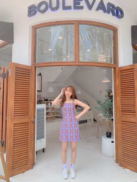 Đầm 2 dây buộc eo (ảnh thật / sẵn). | BigBuy360 - bigbuy360.vn