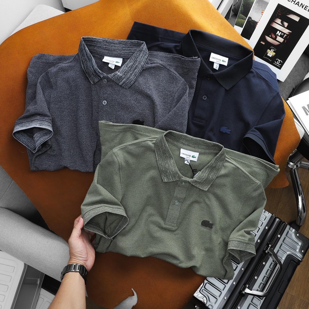 Áo POLO LCST nam ngắn tay cổ bẻ vải cotton co dãn 4 chiều, thấm hút mồ hôi, chống nhăn, thoáng mát-Hàng VNXK