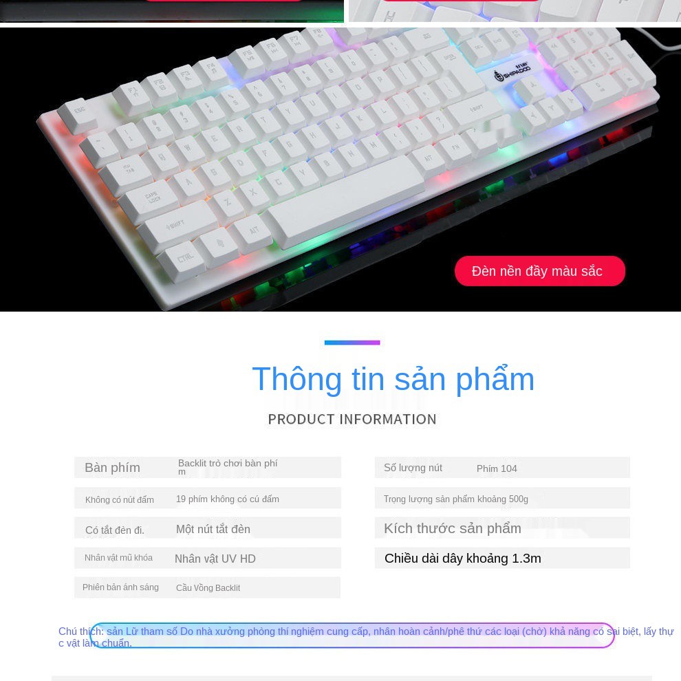 Bàn phím chơi game dạ quang, chuột, cảm ứng cơ, ăn gà, game, máy tính để bàn, USB có dây đen trắng đa năng | BigBuy360 - bigbuy360.vn