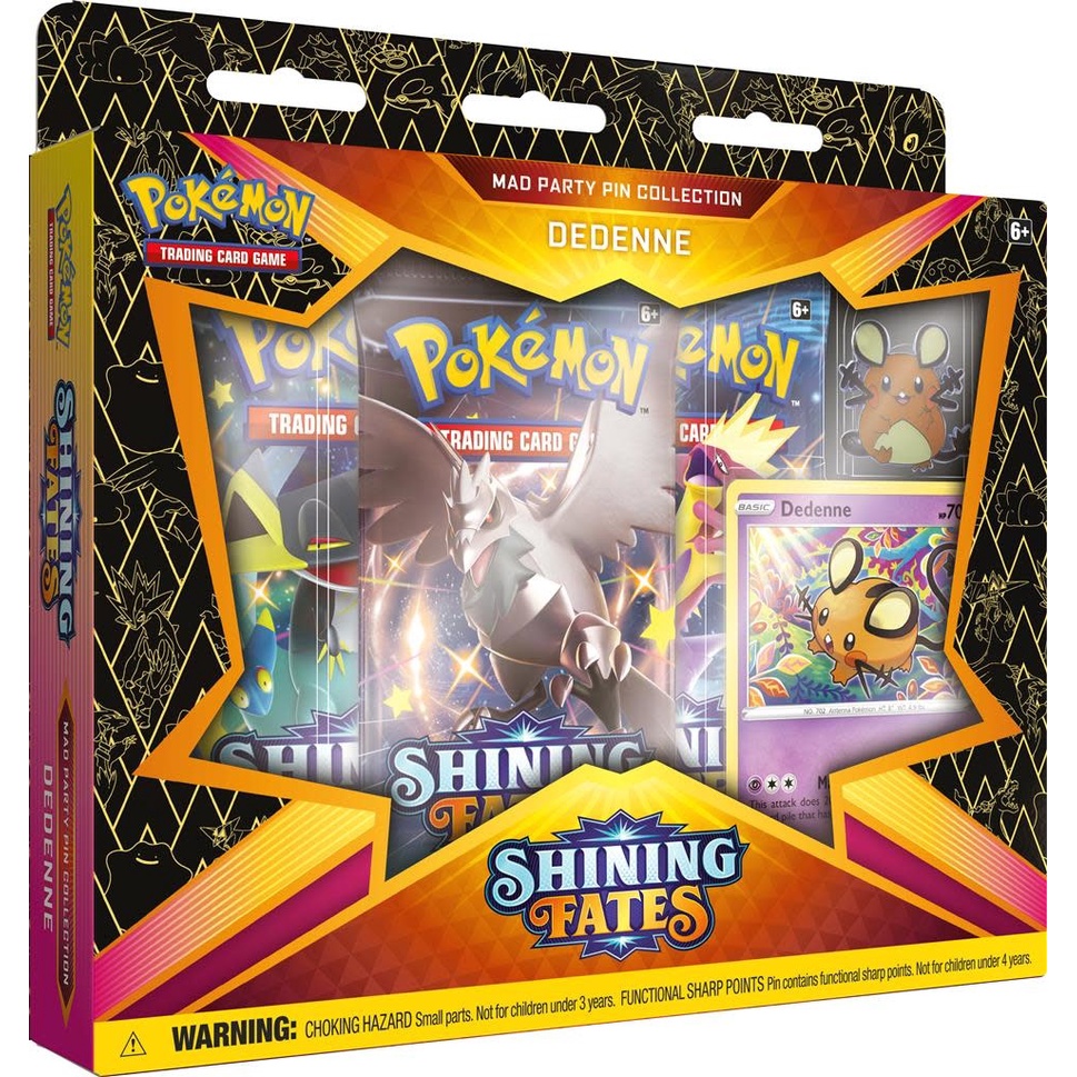Hộp 3 gói thẻ bài Pokemon TCG Shining Fates Mad Party Pin Collection