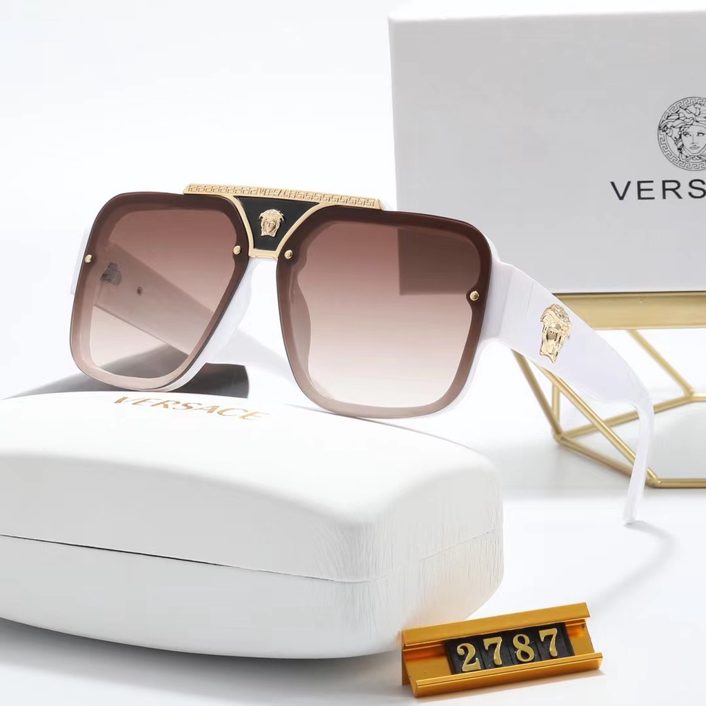 Kính Mát Gọng Vuông Lớn Chống Tia UV400 Thiết Kế Sang Trọng Thời Trang Cho Nam Và Nữ Versace