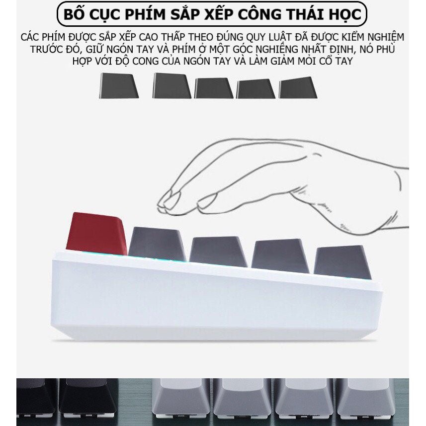 BÀN PHÍM CƠ BLUETOOTH KHÔNG DÂY RF87 LED RGB ĐẸP,BÀN PHÍM MÁY TÍNH, ĐIỆN THOẠI MÁY TÍNH BẢNG/