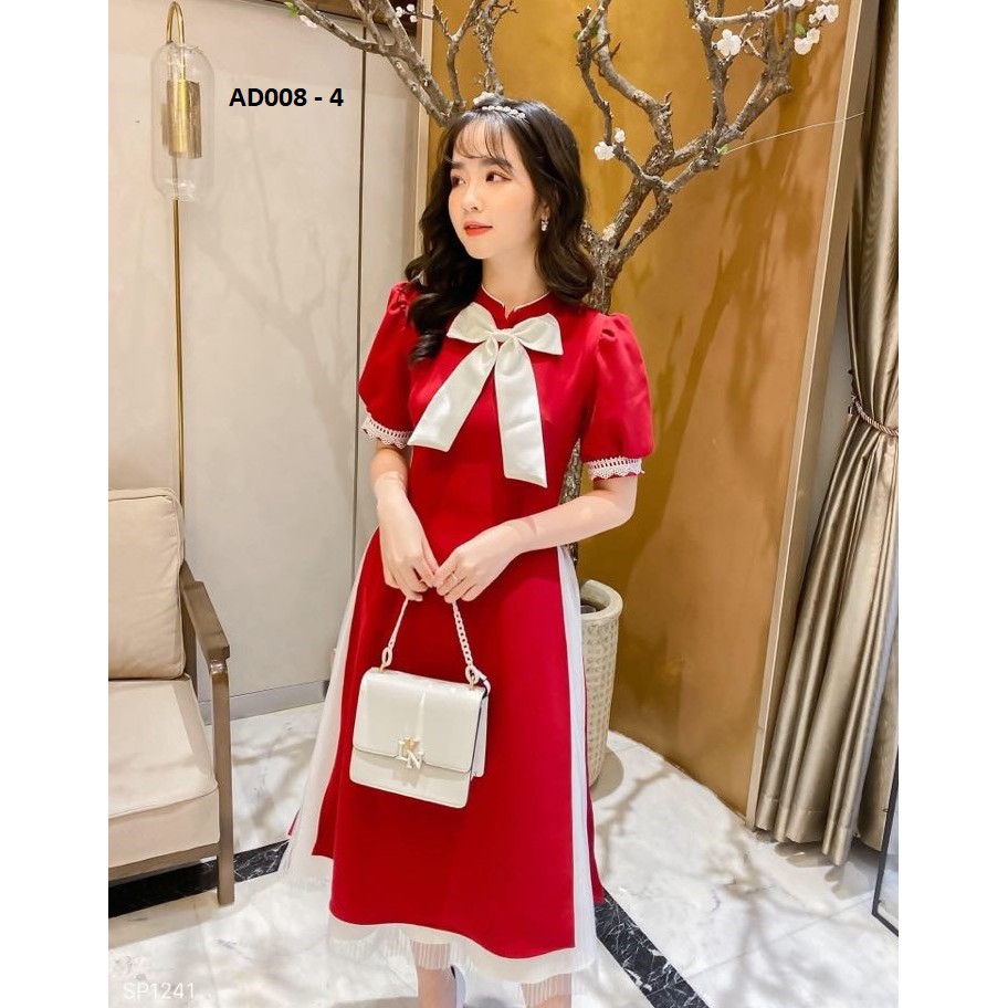 Áo váy nữ, áo dài cách tân TWINS STORE chất nhung tăm, có 4 kiểu để chọn lựa - AD008