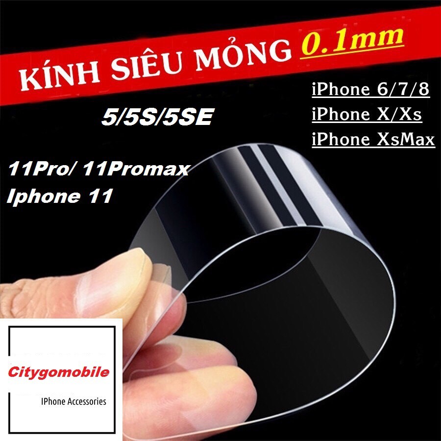  [SIÊU MƯỢT] Kính Cường Lực IPhone Mỏng 0.1MM Không Viền Remax.