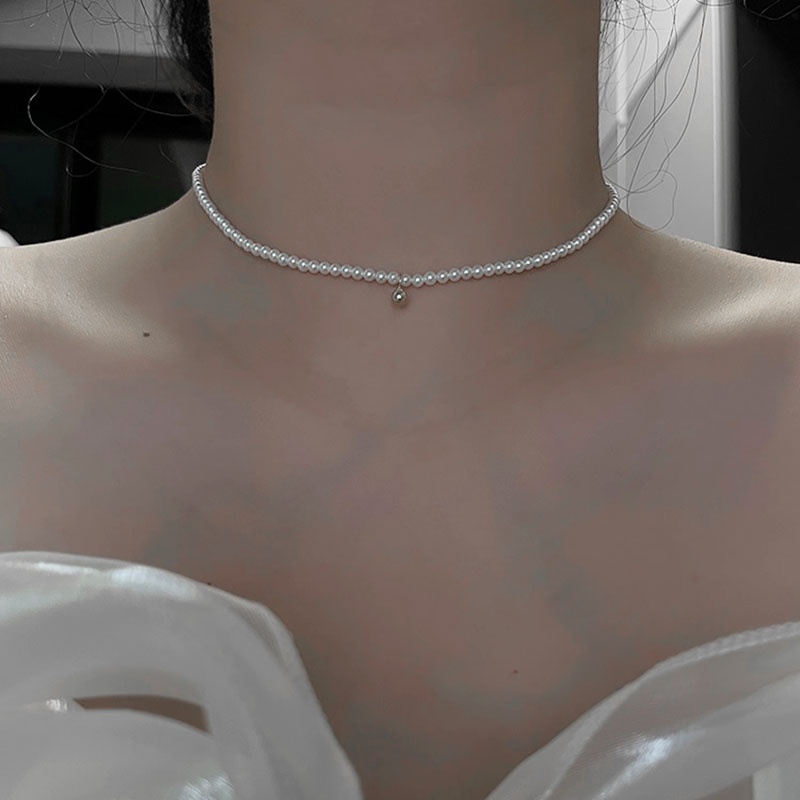 Vòng Cổ Choker Đính Hạt Ngọc Trai Thời Trang Phong Cách Hàn Quốc Dành Cho Nữ Mới