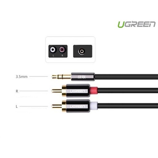 Dây loa 3.5mm ra AV 3m UGREEN 10590 - Hàng chính hãng