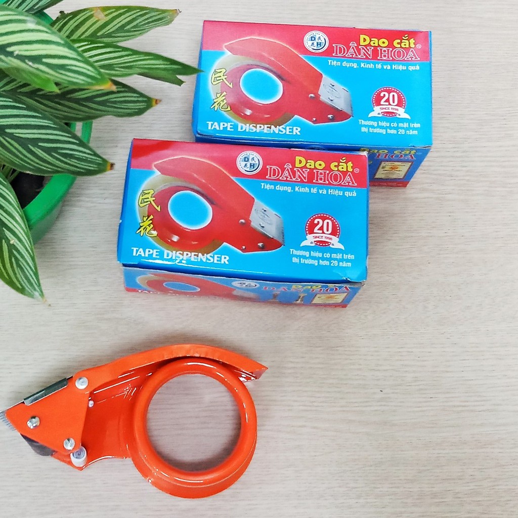 Cắt băng dính cầm tay Dân Hoa 5cm Văn Phòng Xanh