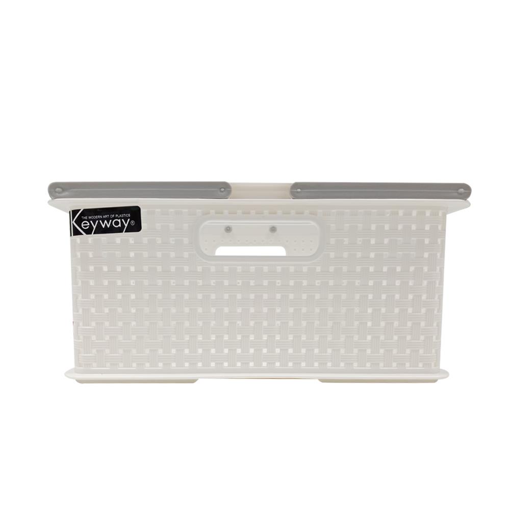 HomeBase STACKO Rổ nhựa đựng đồ đa năng bằng nhựa có tay cầm Thái Lan W39.2xH27.9xD13.3cm màu trắng