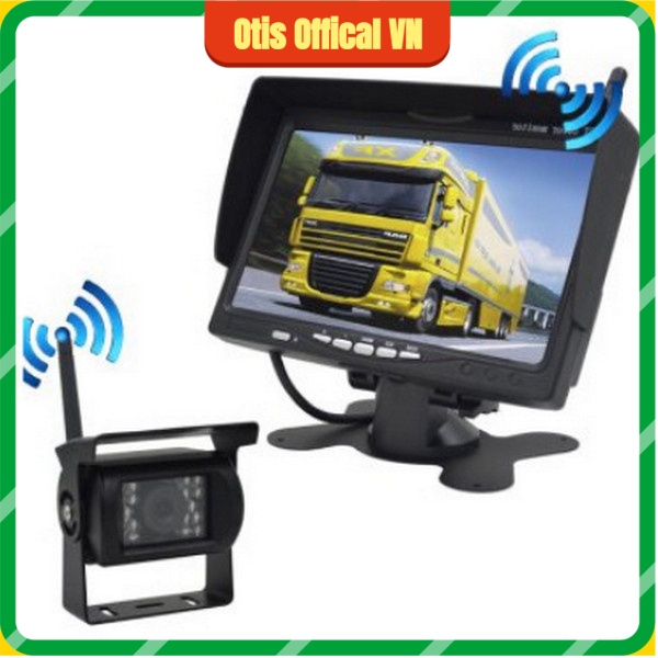 💢 Camera lùi không dây kèm màn hình 7 inch, có hồng ngoại sử dụng ban đêm 12v-24v