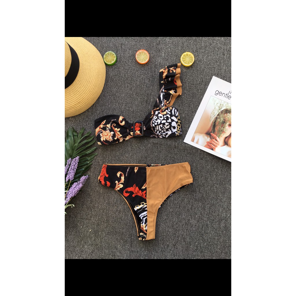 Bikini lệch vai phối màu sexy ( kèm hình thật)