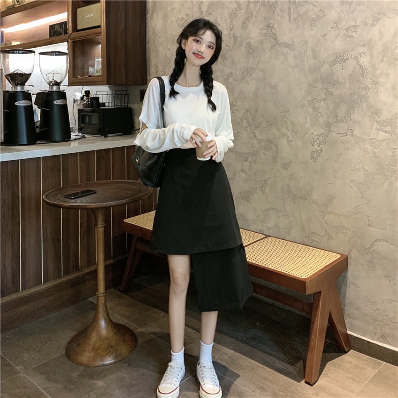 Chân váy umi lêch tầng freesize ulzzang sẵn 2 màu - Chân váy midi kiểu dáng hàn quốc chất umi co giãn nhẹ WK078 | BigBuy360 - bigbuy360.vn