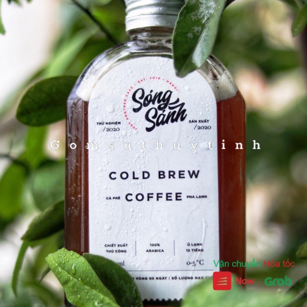 Chai thủy tinh/ Binh thủy tinh cổ dẹt thấp nắp thiếc 500ml đựng coldbrew, coffee