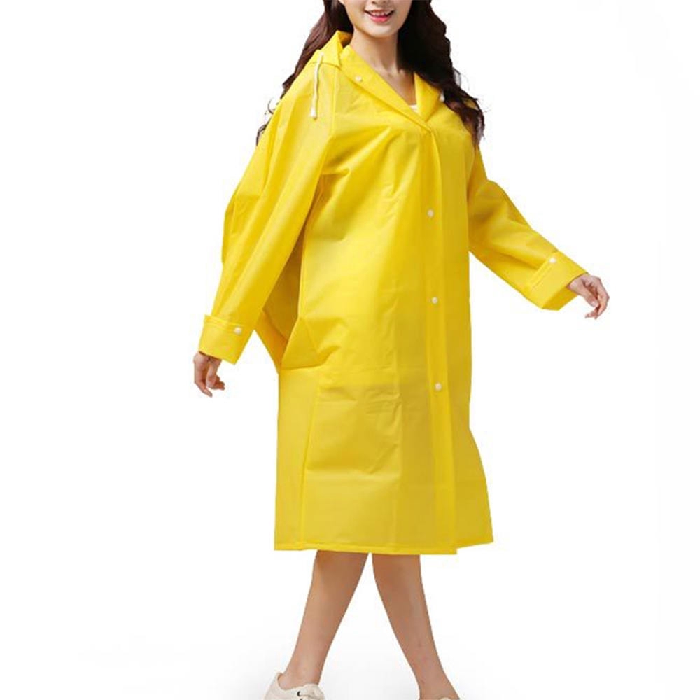 EVA Thick Raincoat Outdoor Hiking Waterproof Hooded Rain Poncho Jacket Rainwear