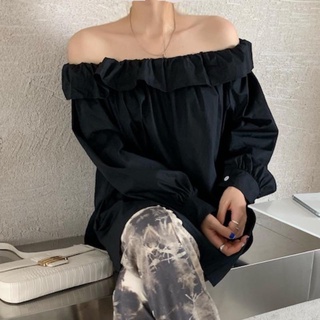 Áo kiểu hở vai dún thun