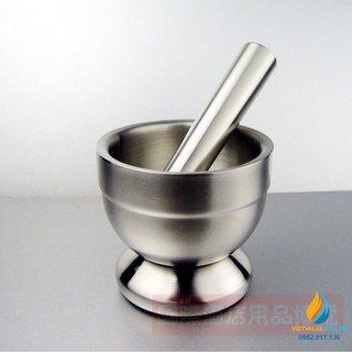 Bộ cối chày inox 304 thép không gỉ, nghiền mẫu