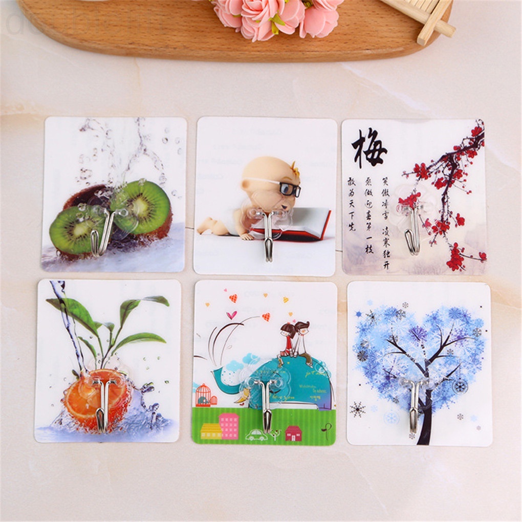 Móc Treo Đồ Dán Tường Không Cần Khoan Màu Sắc Ngẫu Nhiên Tiện Dụng