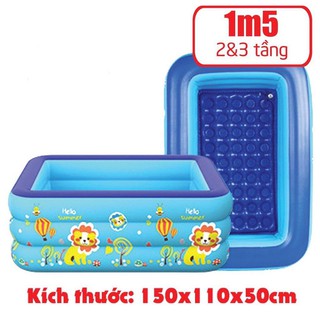 [Mã SKAMA8 giảm 8% đơn 300K] Bể Bơi Phao Cho Bé Loại Dày,Có Đáy Chống Trơn,Tặng Kèm Miếng Vá Cho Bé