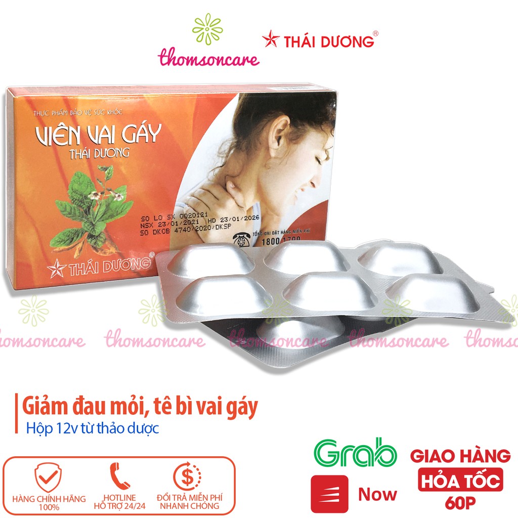 Viên vai gáy Thái Dương - hỗ trợ giảm đau mỏi lưng vai gáy Hộp 12 viên từ thảo dược