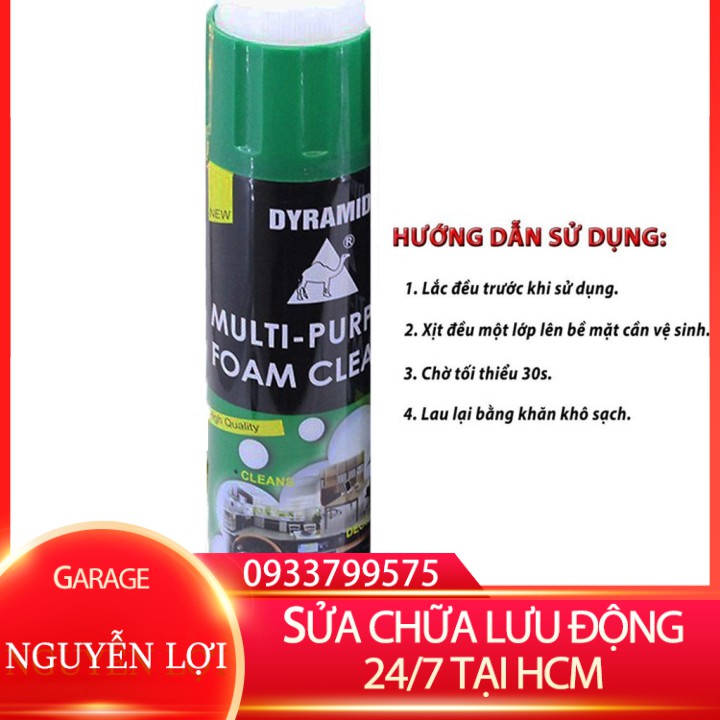 [ SỬA CHỮA LƯU ĐỘNG 24/7 HCM ] [GIẶT NỆM XE HƠI-SOFA GIA ĐÌNH] MUA 2 TẶNG KHĂN - DYRAMID MULTI PURPOSE FOAM CLEANER 650