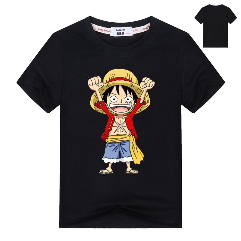 Áo thun in hình One Piece Luffy ngắn tay 100% Cotton
