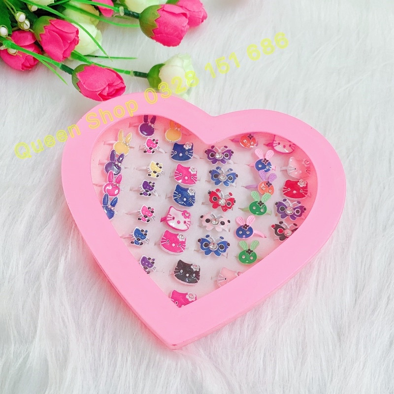 Phụ Kiện 01 chiếc  Nhẫn Đeo tay Bé gái Đủ các Hình Chú thỏ, mèo Kitty , hình con Bướ.m đáng yêu- ngẫu nhiên