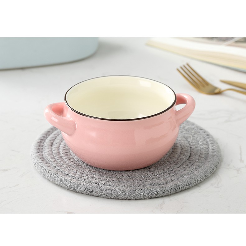 Bát ăn dặm hình thố 2 tai ( nhiều màu )