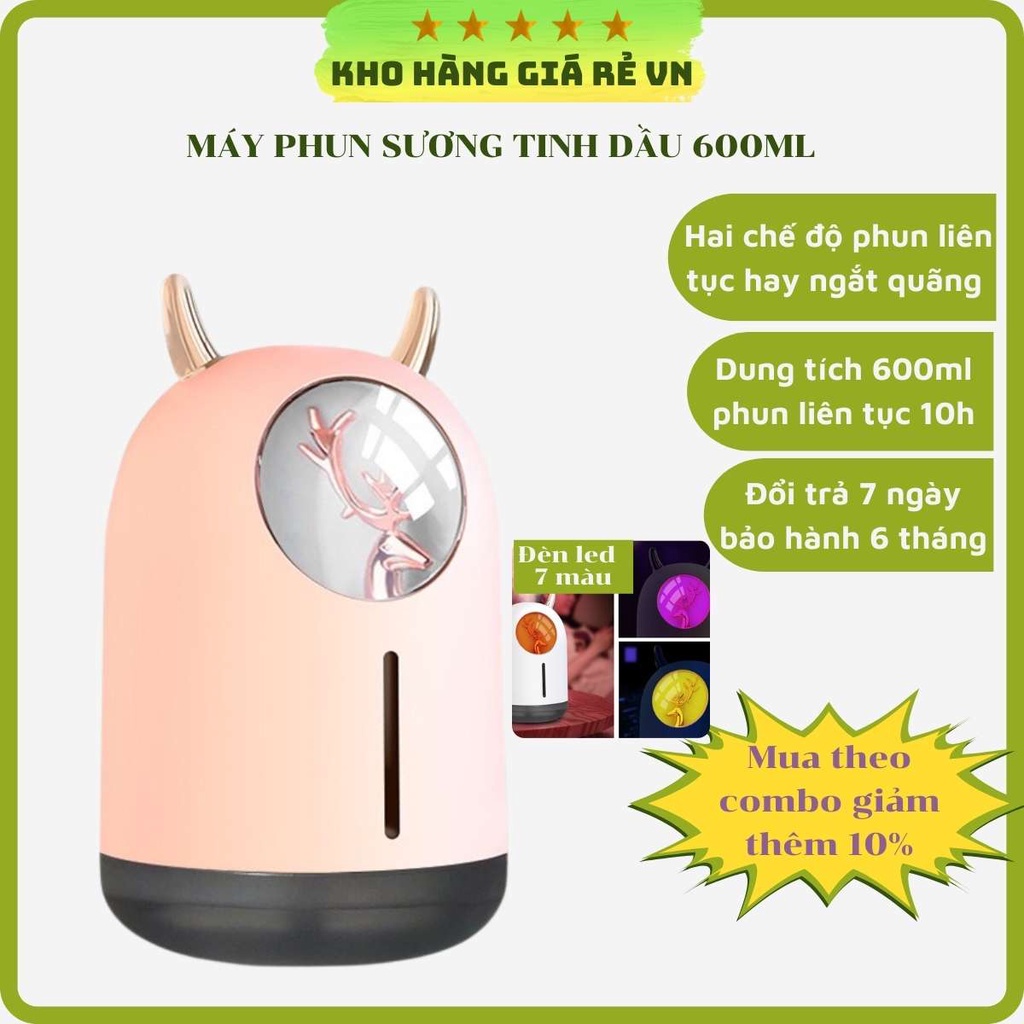 Máy phun sương tạo ẩm mini dung tích 600ml máy phun tinh dầu làm thơm nhà hình thú tại shop kho hàng giá rẻ VN