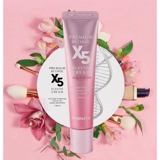 Kem Trẻ Hoá Da Retinol X5  Hàn Quốc Premium Elastin Cream Skinpastel Chính Hãng 30ml & Peptide Hồng, Xanh