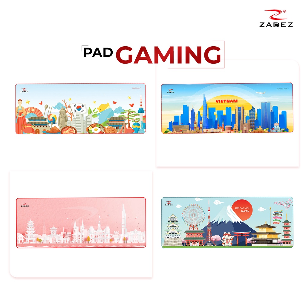 Miếng lót bàn phím, miếng lót chuột ZADEZ GP780N dày, êm tay, bền bỉ, chống trượt, bảo hành 3 tháng  khổ lớn 780x300x3mm