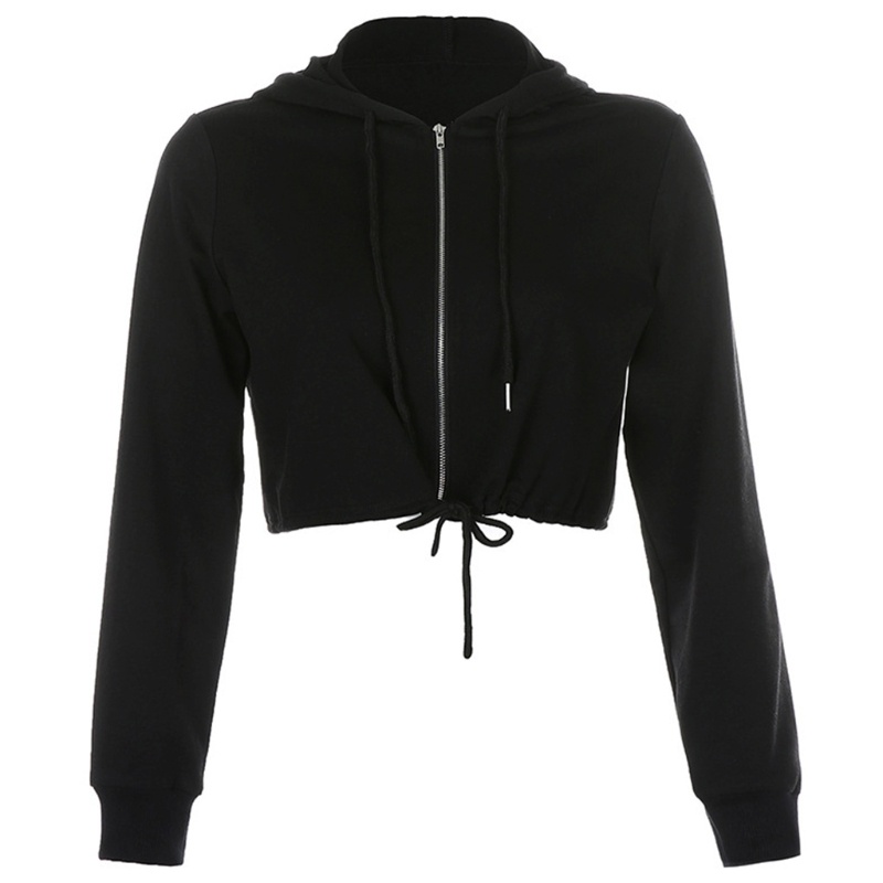 Áo hoodie lửng tay dài màu sắc trẻ trung cá tính cho nữ
 | BigBuy360 - bigbuy360.vn