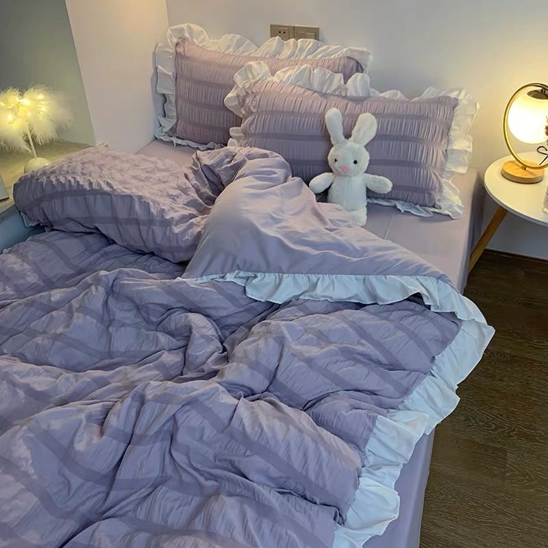 Shinbedding _ Set Bộ Vỏ Đũi Nhăn Phong Cách Hàn Quốc (Nhiều Màu Sắc)