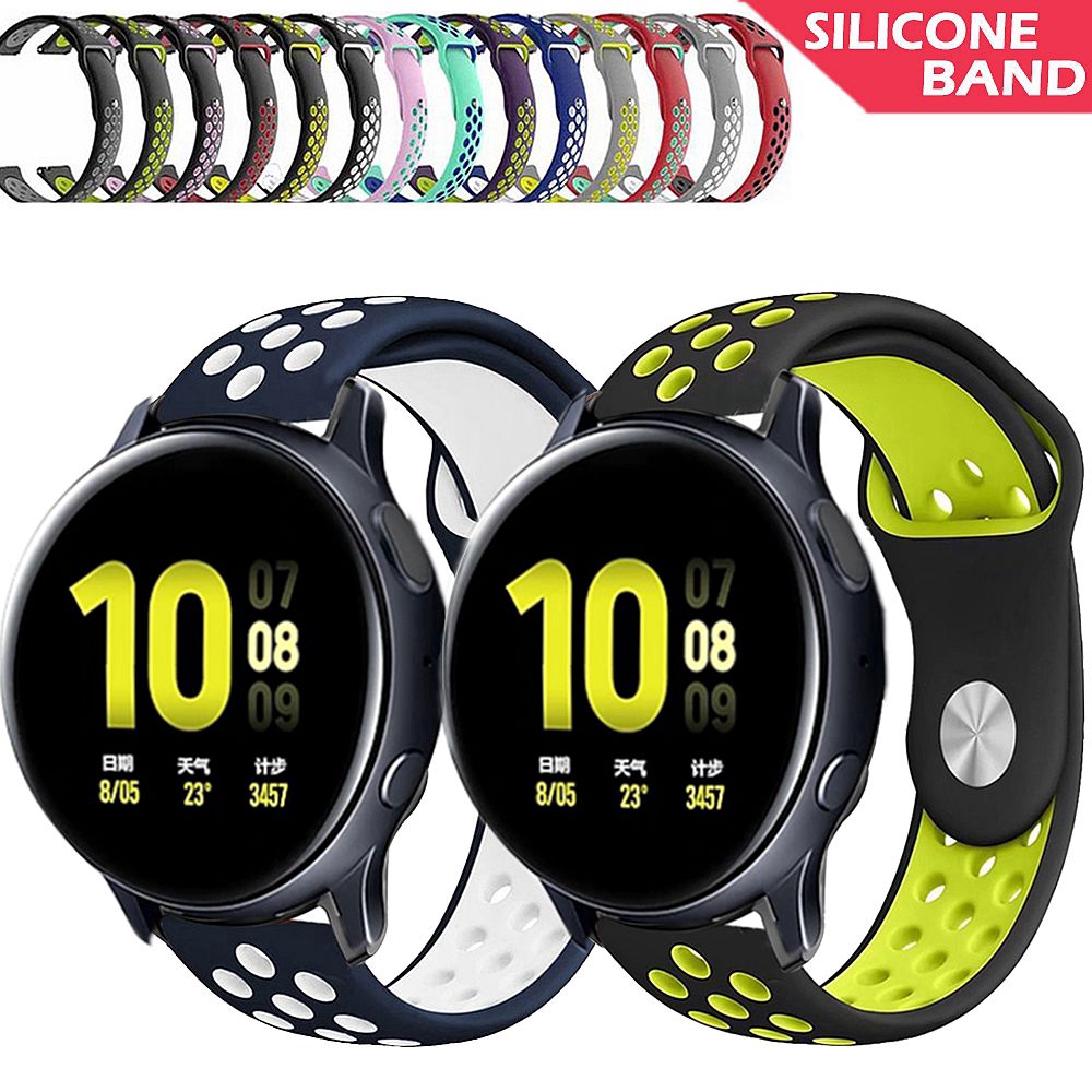 20mm Silicone Watchband Strap for Samsung Galaxy Watch Active 2 40mm 44mm Smart Bracelet