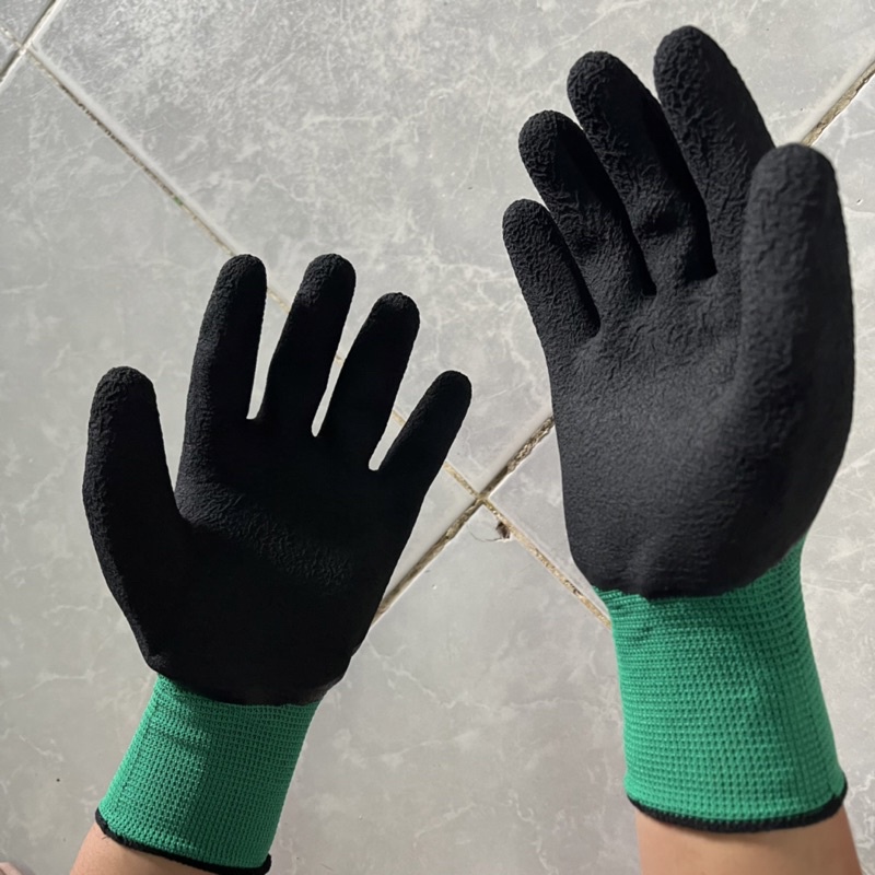 Combo 06 Đôi găng Tay Bảo Hộ Lao Động Cao Cấp phủ cao su Latex hàng dày 60g/ đôi