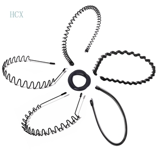 Set 5 Băng Đô Kim Loại Màu Đen Chống Trượt Dành Cho Nam Và Nữ