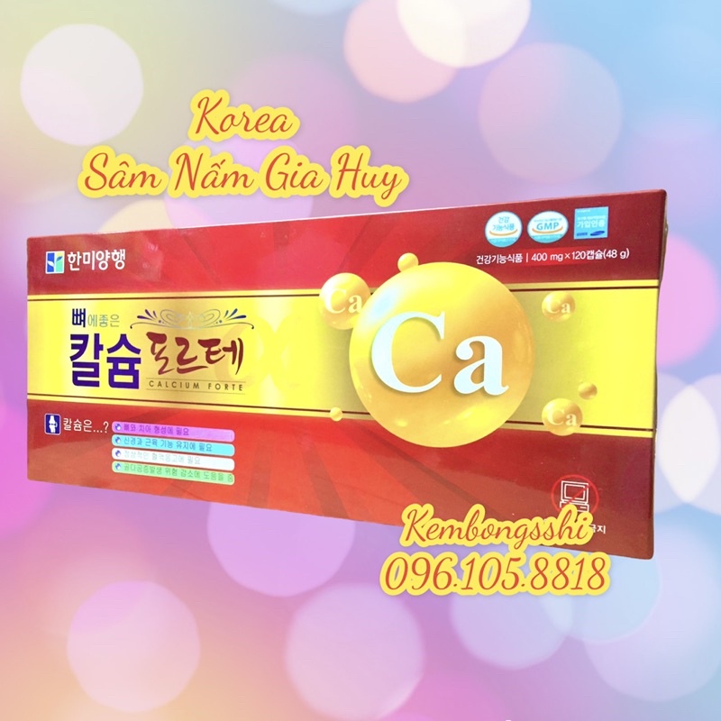 Viên Canxi Hanmi Hàn Quốc, Hộp đỏ 120 viên* 400gr