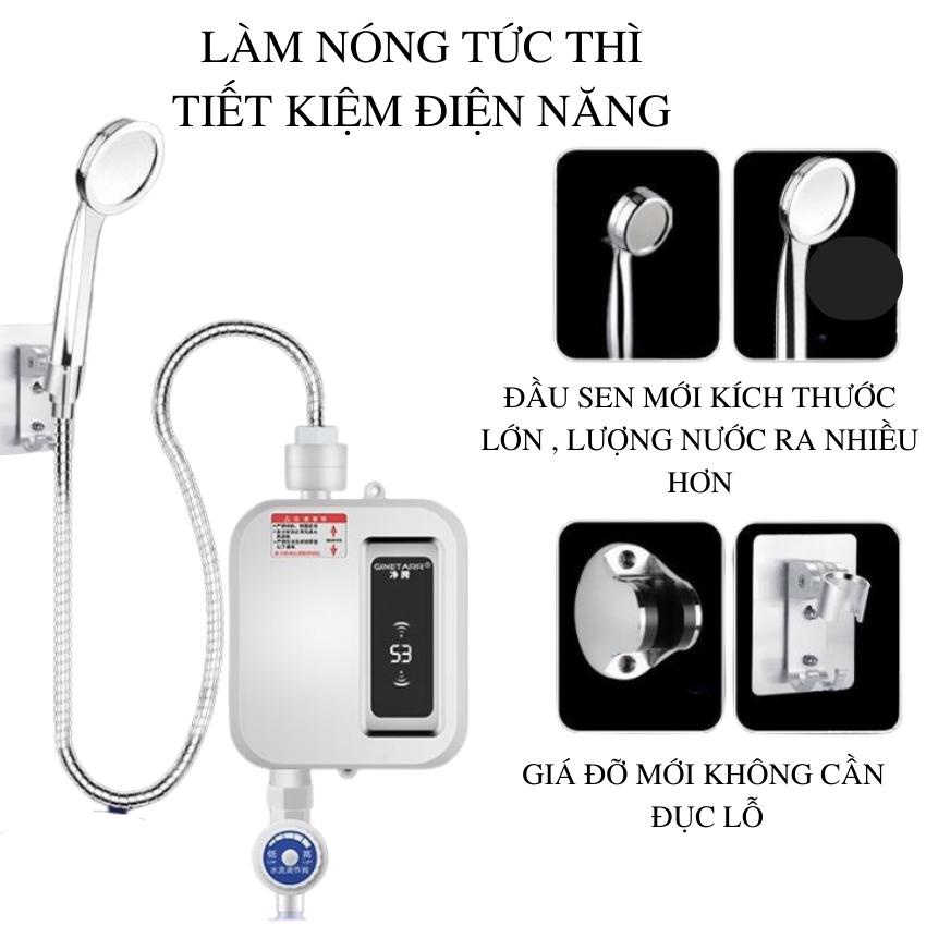 Máy làm nóng nước trực tiếp có hoa sen GINETARR RMB598 3500W làm nóng nước cực nhanh, tiết kiệm điện và nước.