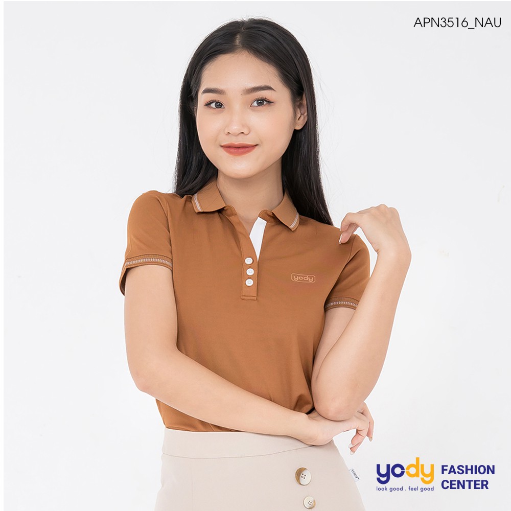 Áo thun nữ YODY áo phông polo cao cấp chất thun mềm kháng khuẩn yody fashion APN3516 | BigBuy360 - bigbuy360.vn